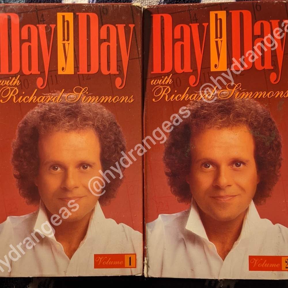 Richard Simmons Day by Day VHS Volume 1 & 2 Plus Stretchin to the Classi…